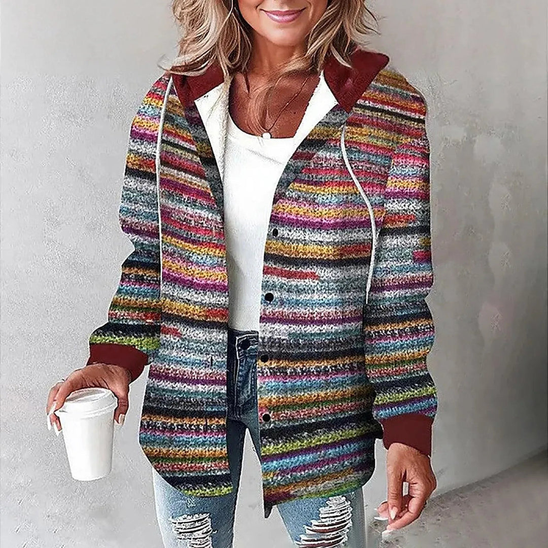 Women's Jacket | Hooded Plaid Long Sleeve