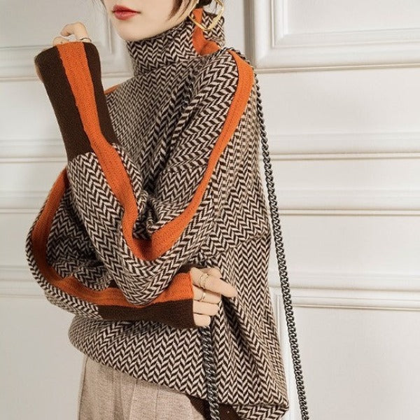 Women's Sweater | Herringbone-Style Pattern