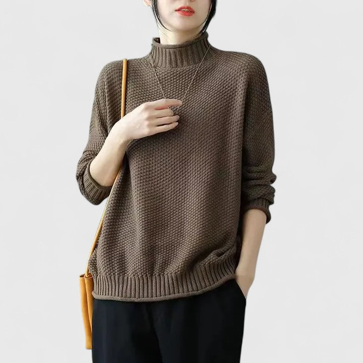 Women’s Sweater | Textured Mock Neck