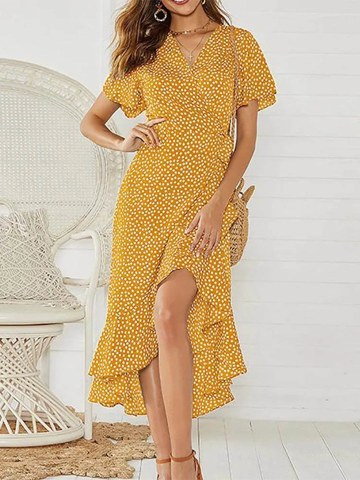 Women’s Summer Dress | Wrap Ruffle Midi