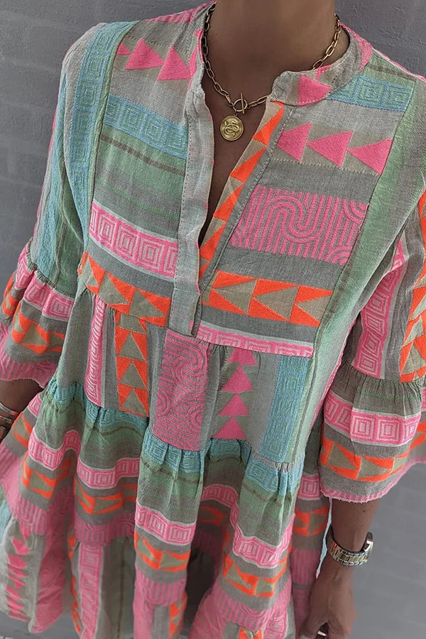 Women's Spring Dress | Printed Tiered Mini