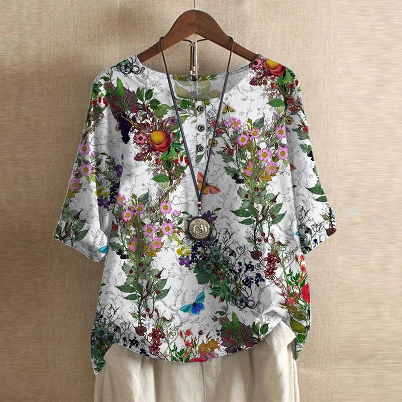 Women’s Blouse | Retro-Inspired with Print