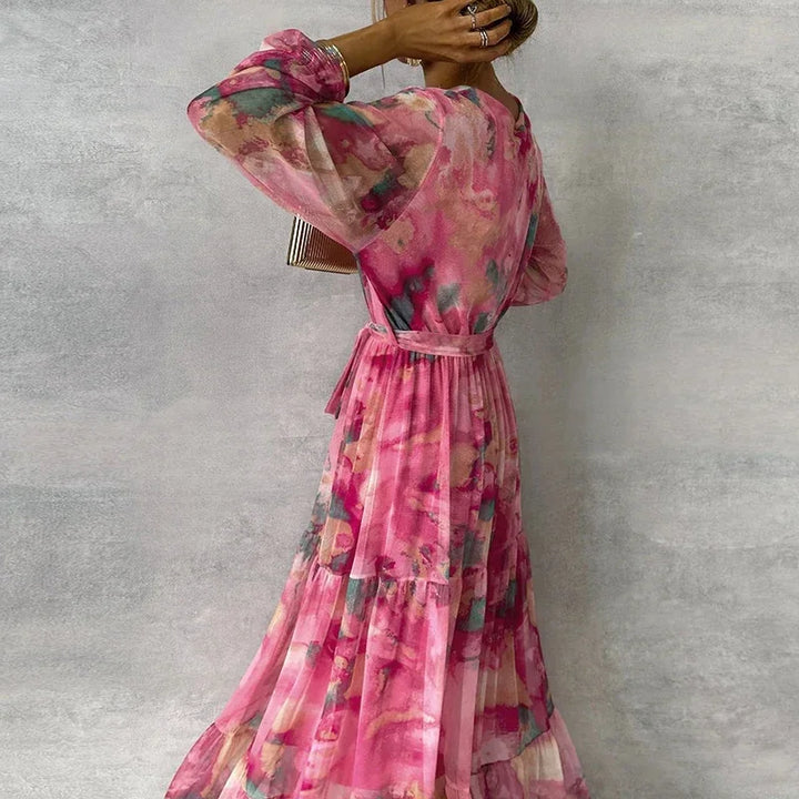 Women’s Dress | Floral Wrap Maxi with V-Neck