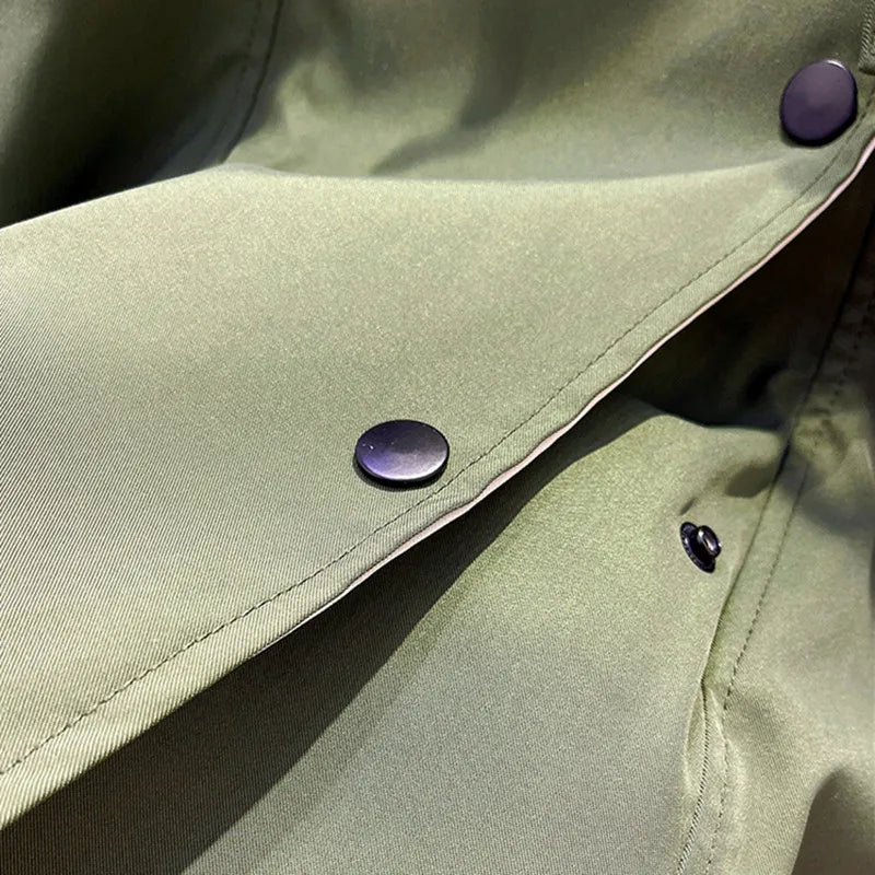 Women's Windbreaker Jacket | Snap-button Closure Details