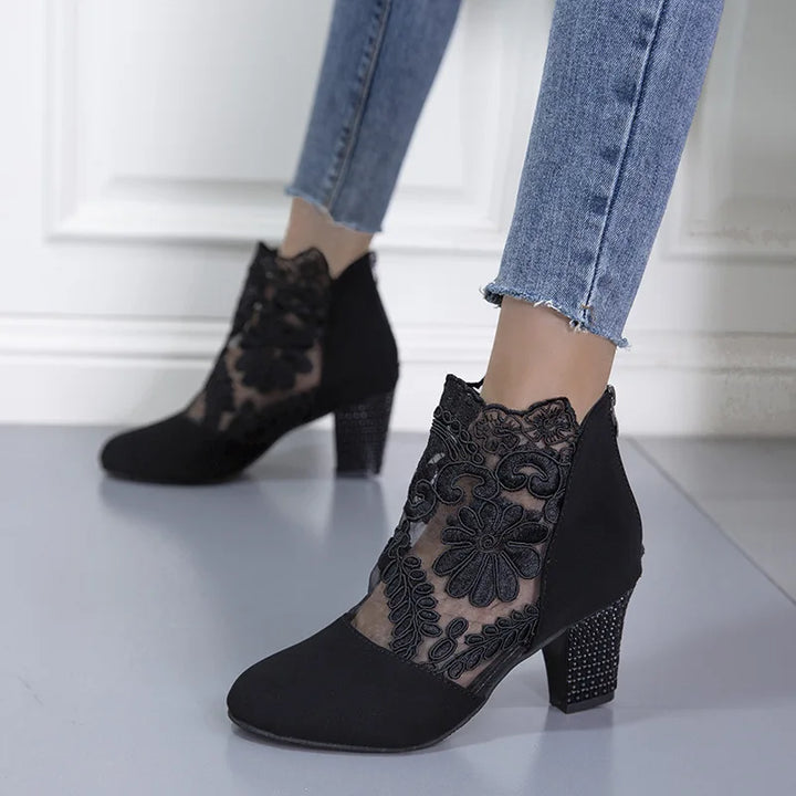 Boots for Women | Block Heel Ankle Panel Detail