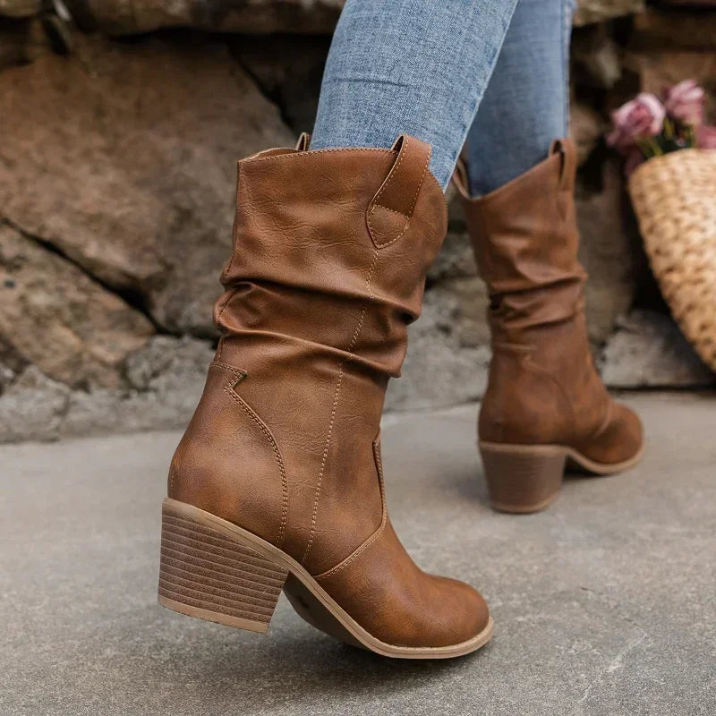 Boots for Women | Slouchy Ankle Block Heel