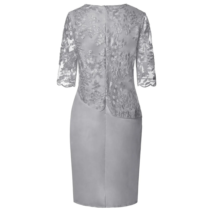 Women's Dress | Knee Length Embroidered Overlay