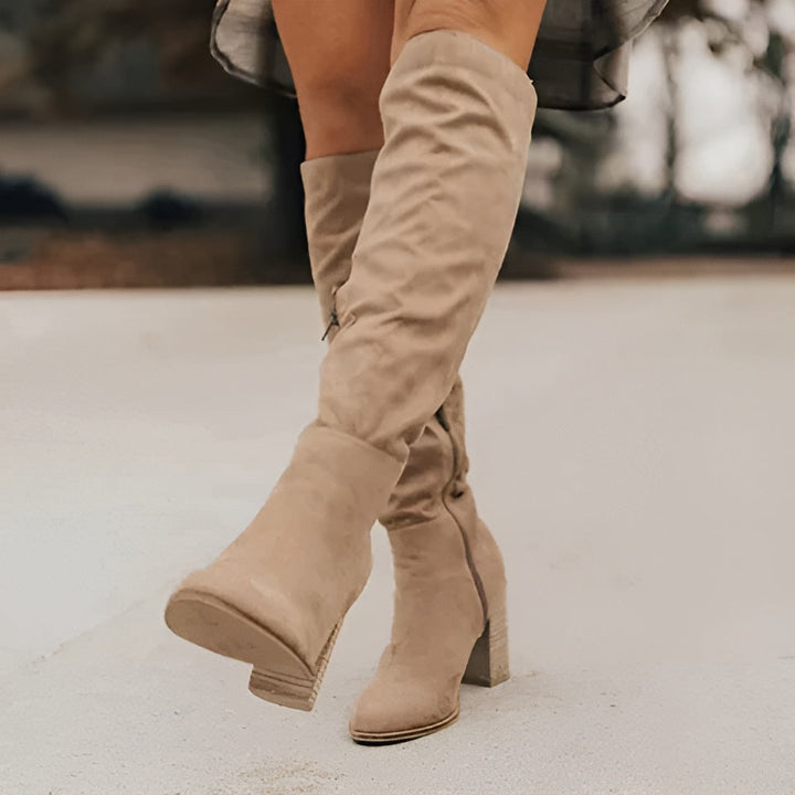 Boots For Women | Knee High Flat Heel Low-Profile Base