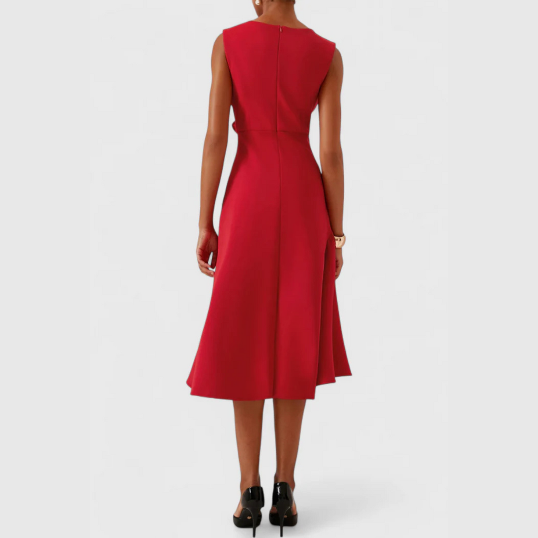Women's Dress | Ruffle Hem Wrap Detail Midi