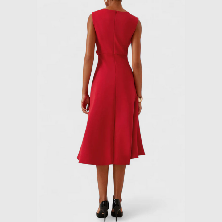 Women's Dress | Ruffle Hem Wrap Detail Midi