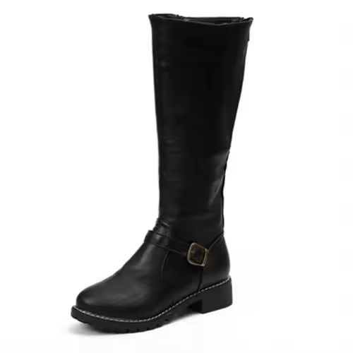 Boots For Women | Knee High Flat Heel With Buckle Strap
