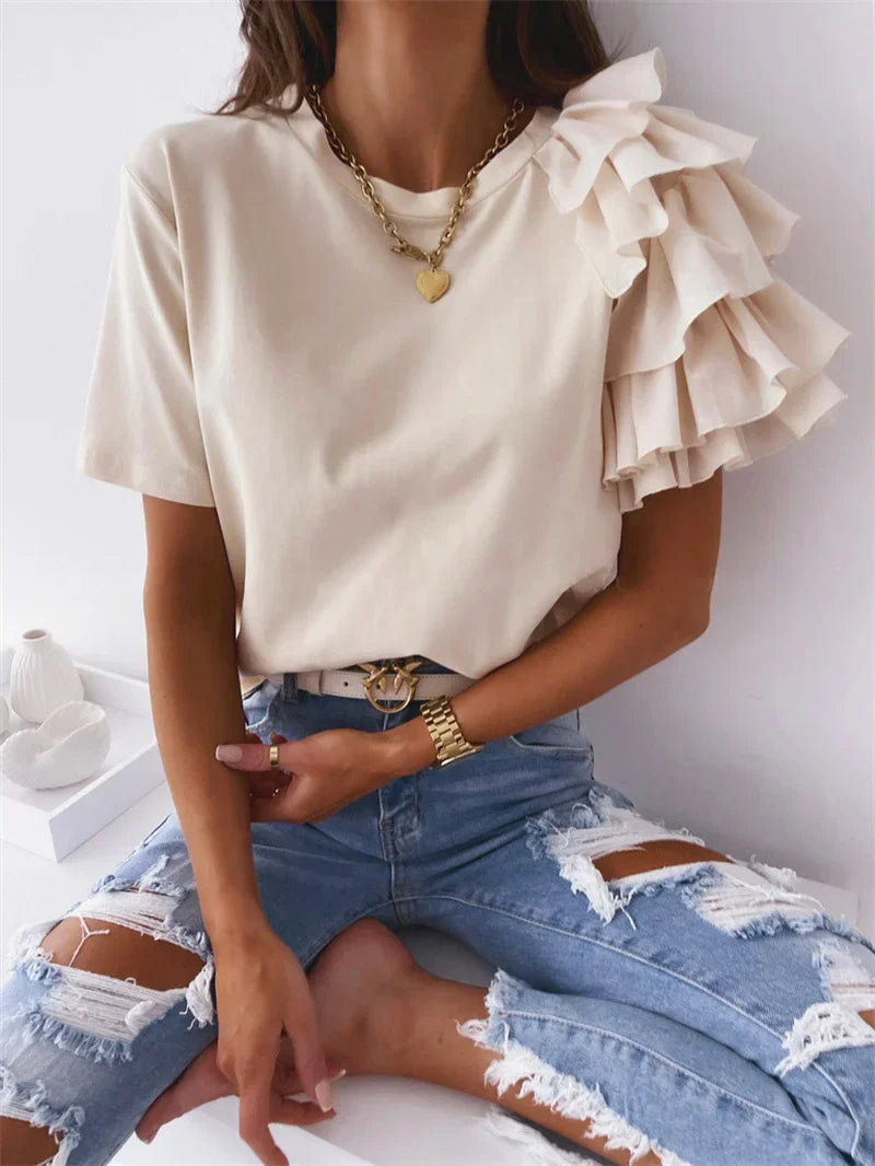 Women’s Blouse | Ruffle Short Sleeve