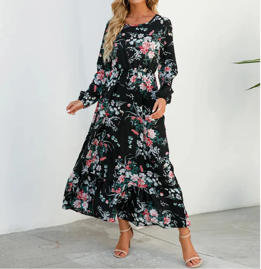 Women’s Dress | Floral Maxi Long Sleeve