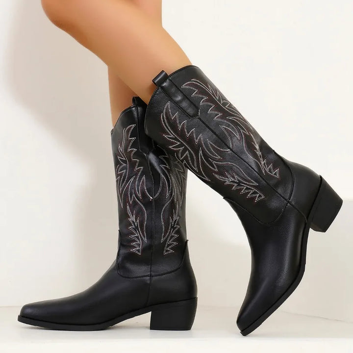 Cowboy Boots for Women | Mid-Calf Block Heel