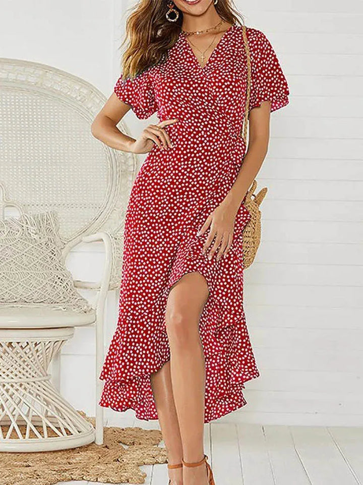 Women’s Summer Dress | Wrap Ruffle Midi
