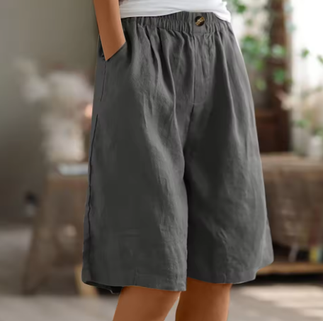 Women's Shorts | Elastic Waist Loose Fit Pocket