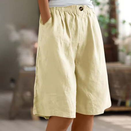 Women's Shorts | Elastic Waist Loose Fit Pocket