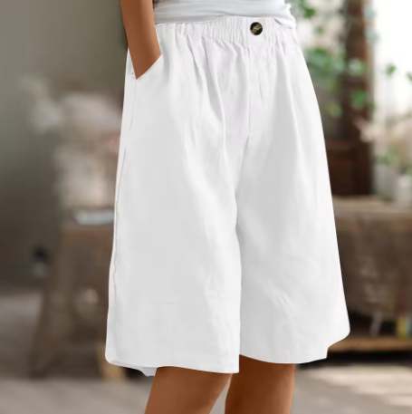Women's Shorts | Elastic Waist Loose Fit Pocket