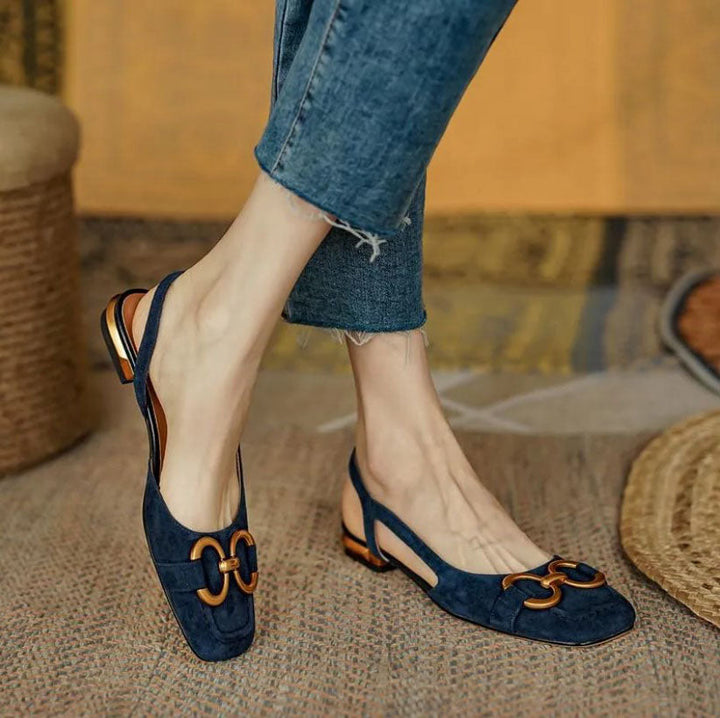Flats For Women | Slingback Square Toe Detail