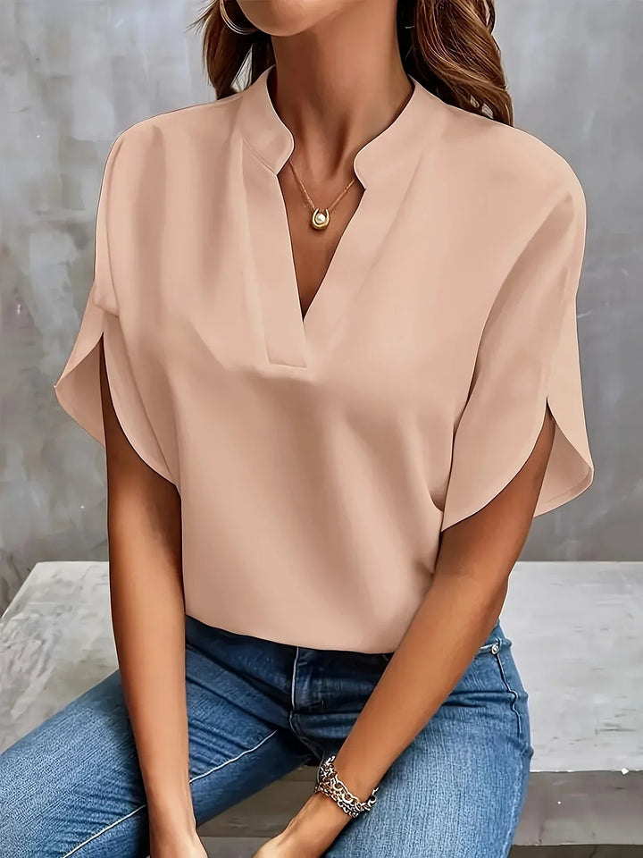 Women's Blouse | Short Sleeve Split Neckline