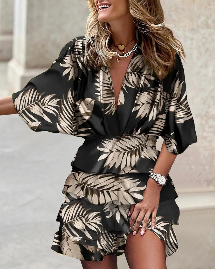 Women's Boho Mini Dress | Ruffled