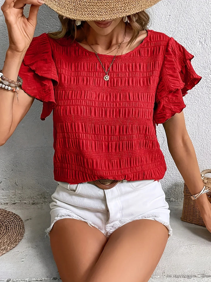 Women’s Blouse | Ruffle Sleeve Textured