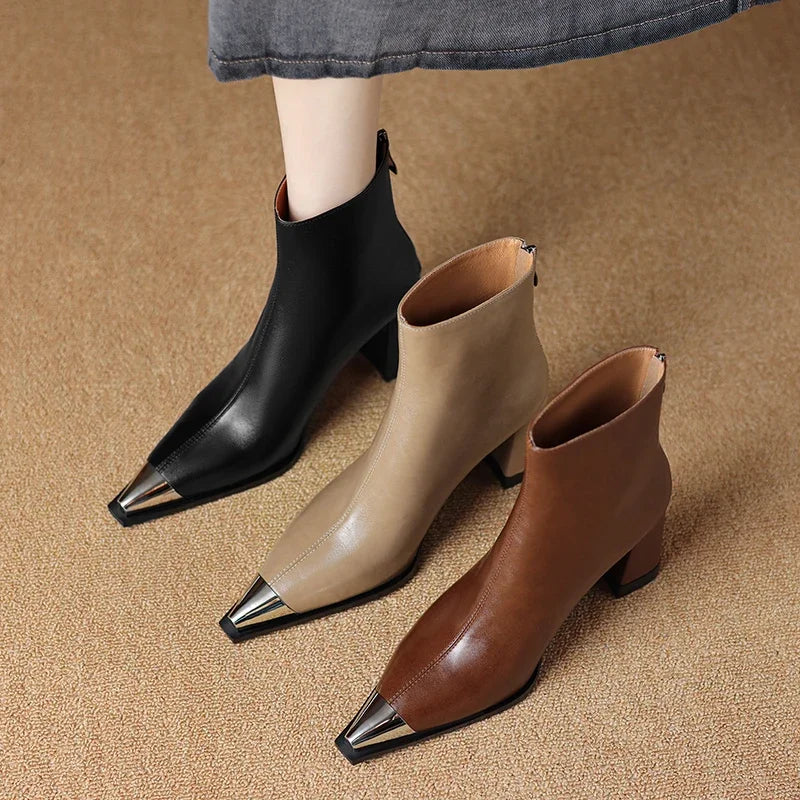 Boots For Women | Pointed Toe Block Heel Style