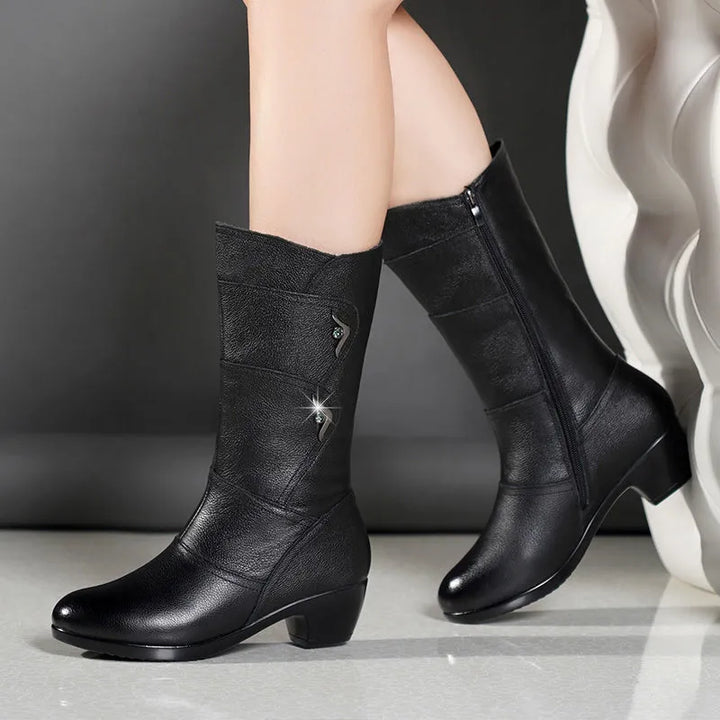 Boots For Women | Mid-Calf Low Heel Design