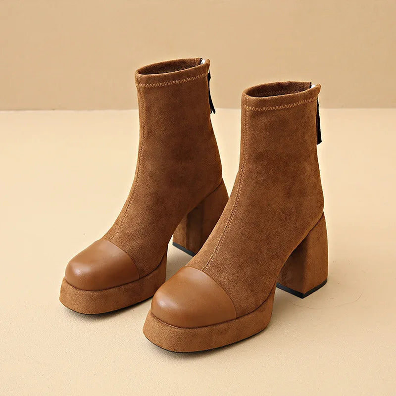 Boots For Women | Platform Ankle Block Heel