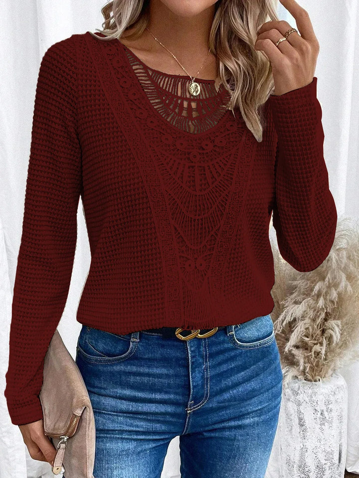 Women's Sweater | Textured Crochet Detail