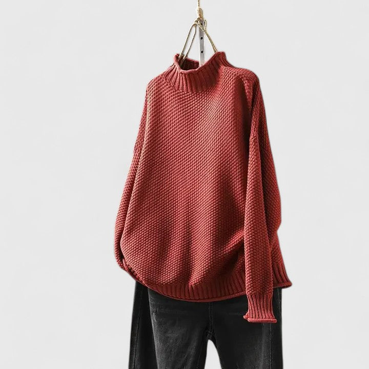 Women’s Sweater | Textured Mock Neck