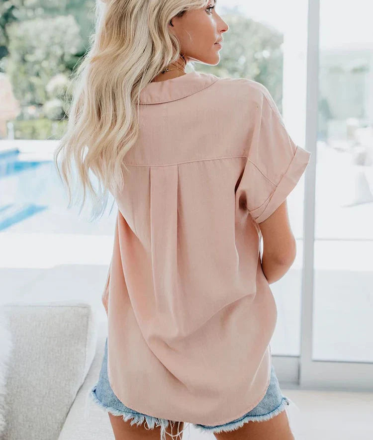 Women's Blouse | Button Front Pocket