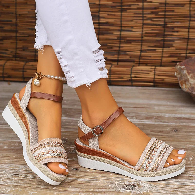 Sandals For Women | Embellished Strap Platform Design
