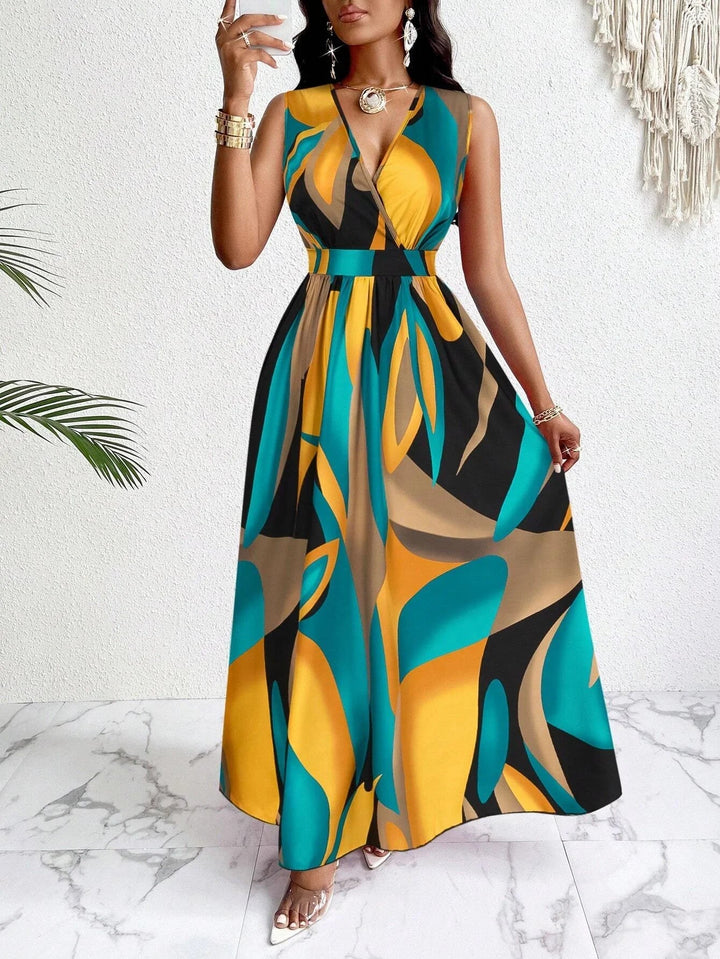 Women's Maxi Sundress | V-Neck Sleeveless Floral