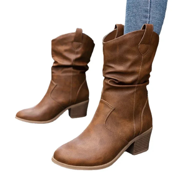 Boots for Women | Slouchy Ankle Block Heel