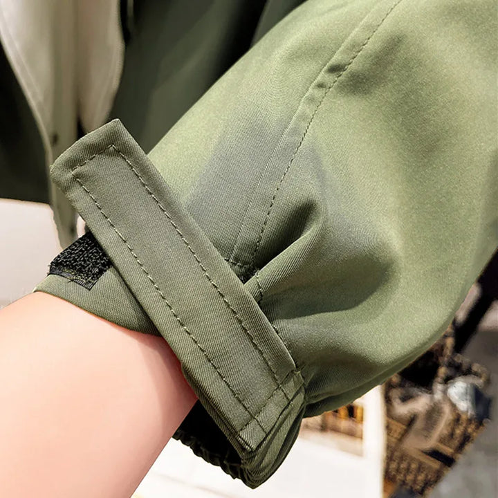 Women's Windbreaker Jacket | Snap-button Closure Details