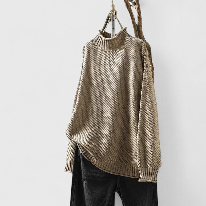 Women’s Sweater | Textured Mock Neck