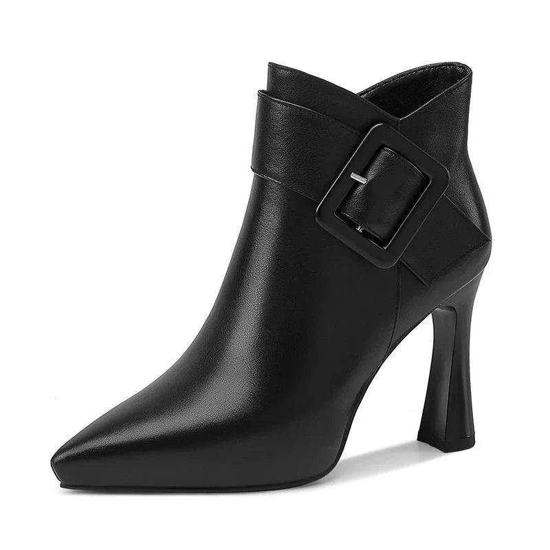 Boots For Women | Pointed Toe Ankle Stiletto Heel With Buckle