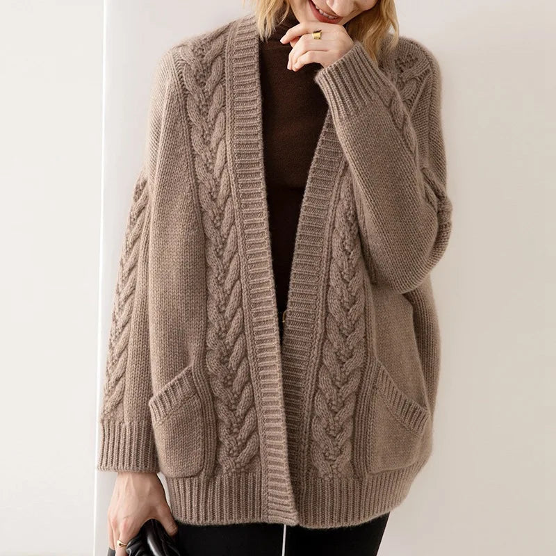 Women’s Cardigan | Cable Knit Open Front