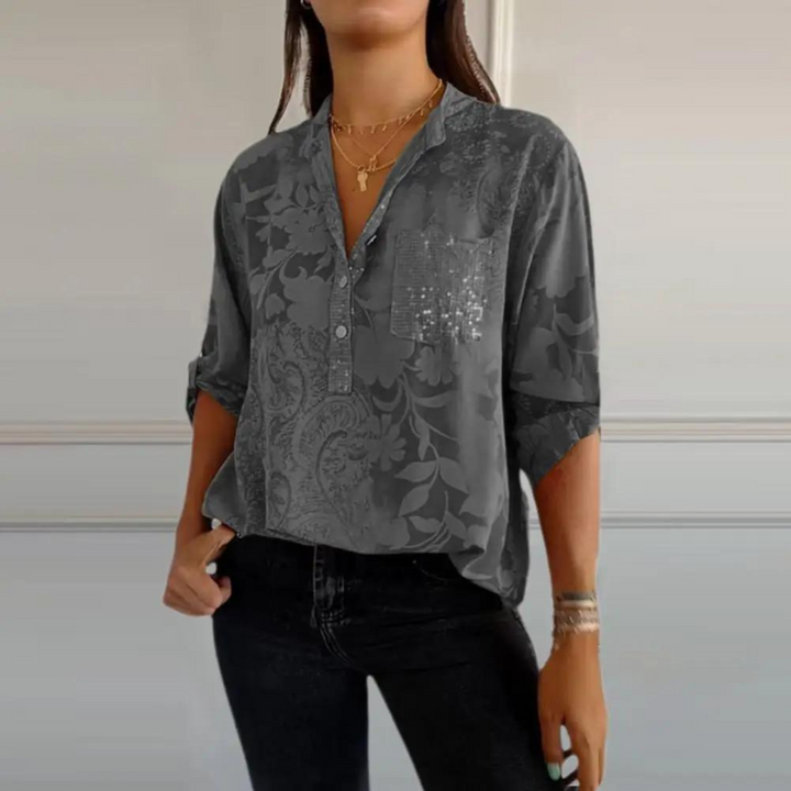 Women’s Blouse | Floral Pattern Collared