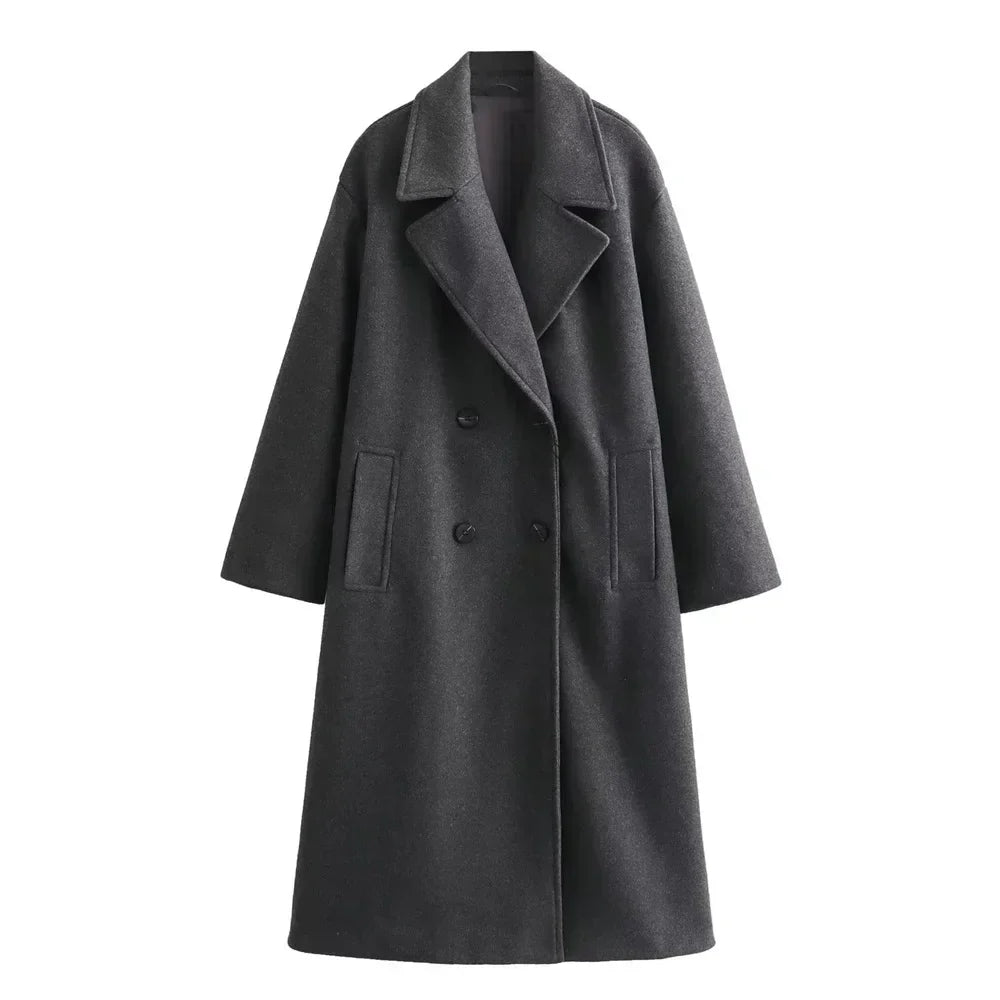 Women’s Coat | Longline Wide Lapel