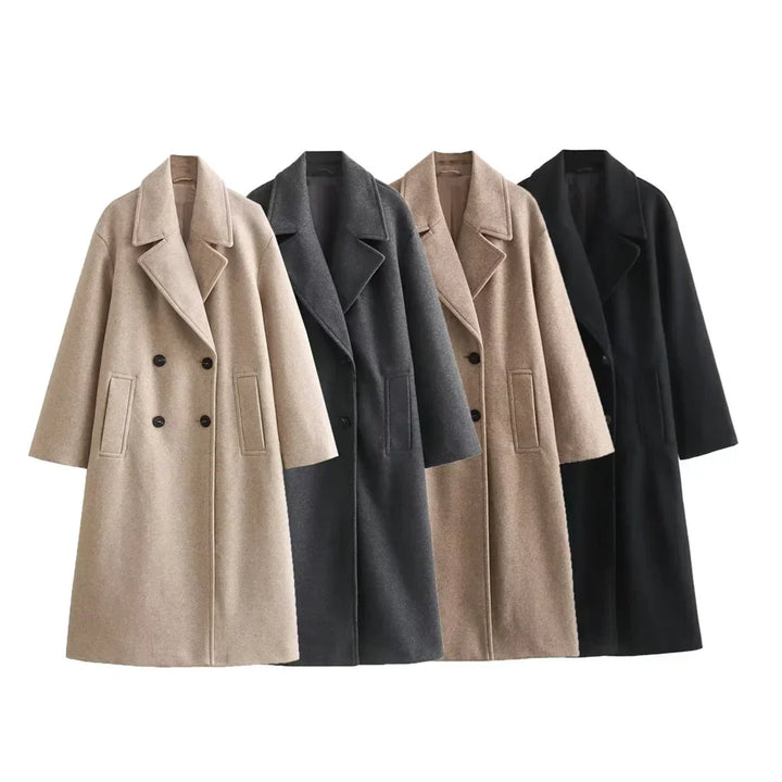 Women’s Coat | Longline Wide Lapel