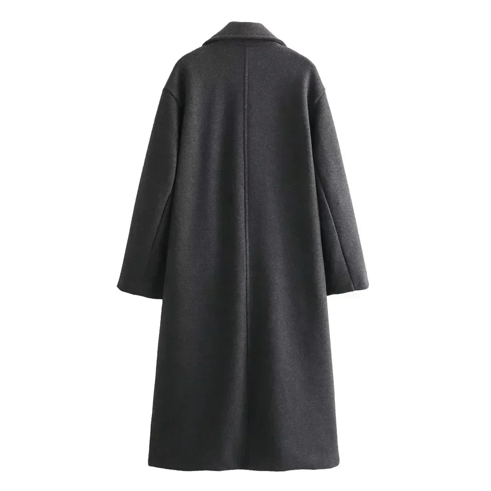 Women’s Coat | Longline Wide Lapel
