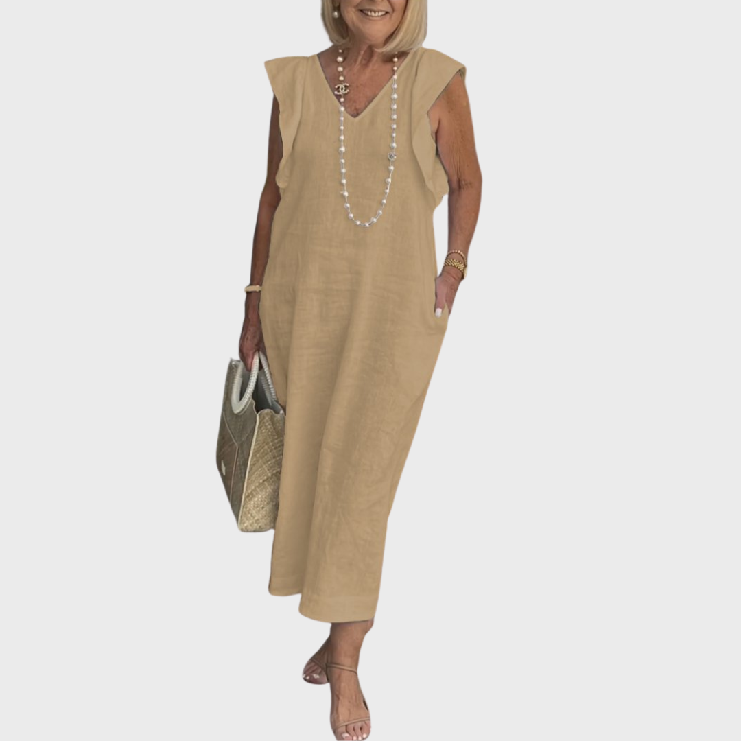Women's Midi Sundress | Casual Cap Sleeve