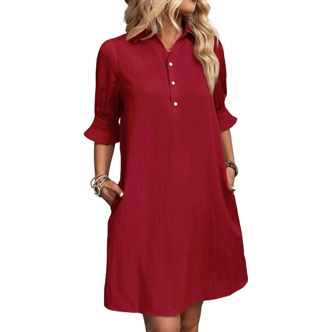 Women's Dress | Partial Button-front Placket Mini