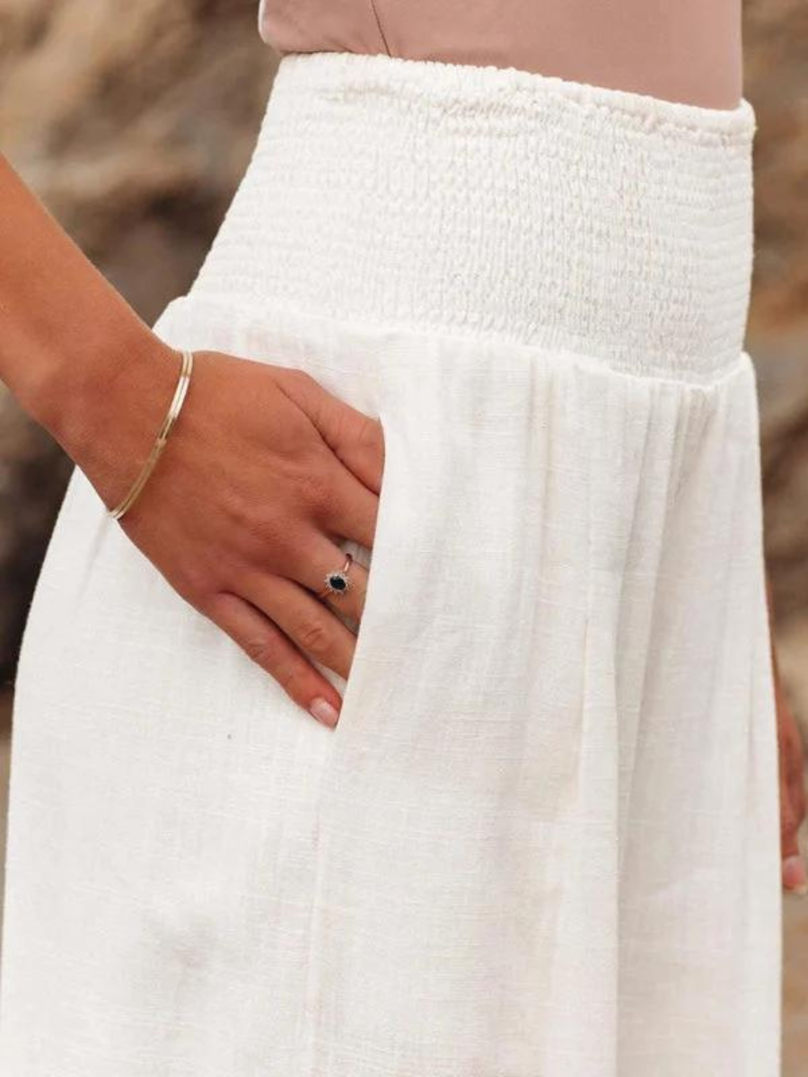 Women's Beach Pants | Wide Leg Elastic Waist