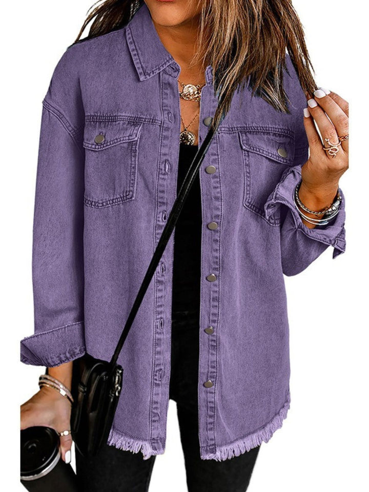 Women's Jacket | Frayed Hemline Detail