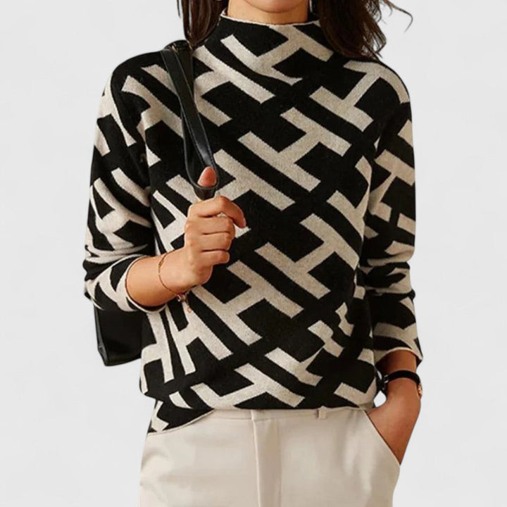 Women's Sweater | Geometric Knit Pattern