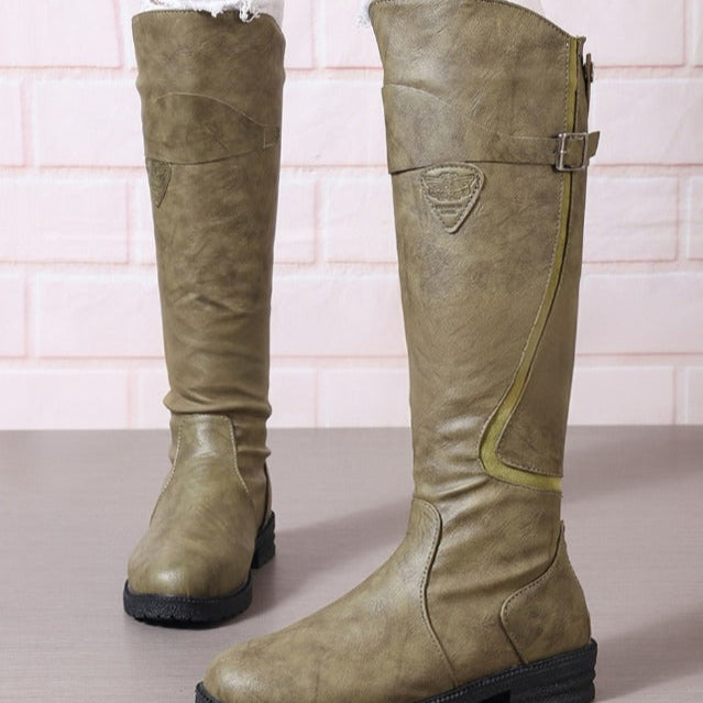 Knee-High Boots for Women | Buckle Lug Sole