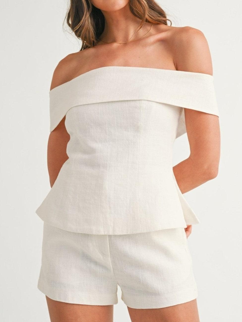 Women's Two-Piece Set | Strapless Style Top Short Pants